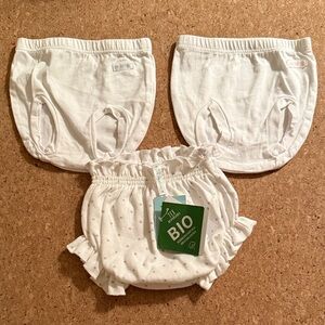 TEX Organic White Baby Bloomers Set newborn
